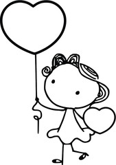 Cartoon beautiful cute girl 