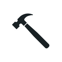 Hammer icon shape silhouette. Vector illustration image. Isolated on white background.