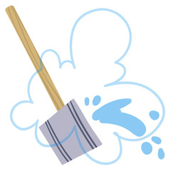 Ladle with water for steaming in a bath. Vector illustration.