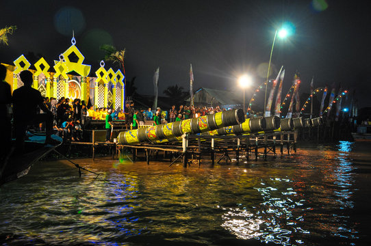 Meriam Karbit is a traditional cannon made of bamboo wood at Kapuas River Pontianak