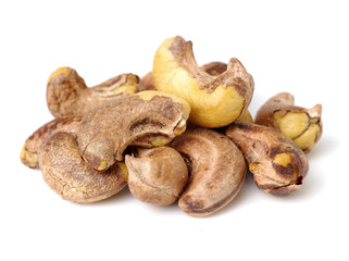 cashew nuts on white background 
