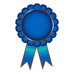 bronze medal. blank. blue ribbon.