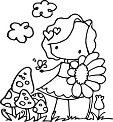 Cartoon beautiful cute girl 