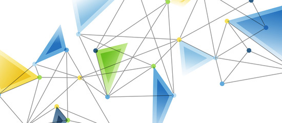 Line points connections, triangular technology design. Abstract geometric background