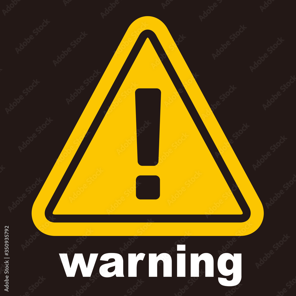 Wall mural warning sign icon vector triangle