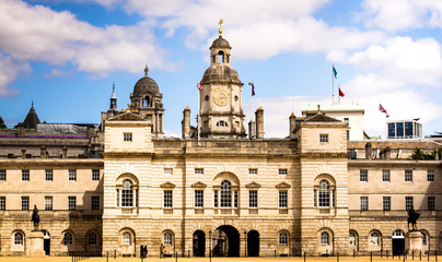 London / UK - May 15 2020: London in Lockdown: Horse Guards Building is almost empty, just a handful of people are about