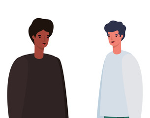 two men avatars vector design