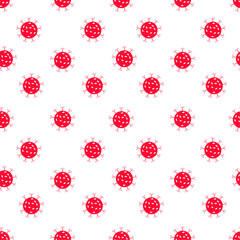 Corona virus seamless pattern Covid-19. The concept of the global spread of a dangerous viral infection in the world. Vector illustration on an isolated white background, Line art,abstract texture
