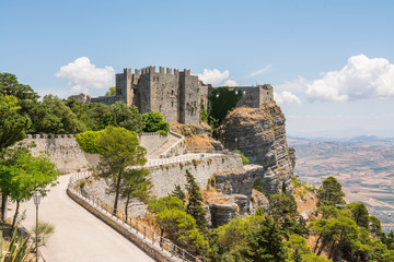 Fototapeta na wymiar Erice, Sicily, Italy. Castello di Venere, medieval and norman castle