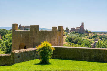 Fototapeta na wymiar Tuscania, Viterbo, Italy: the Torre di Lavello park and wall