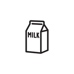 Vector milk icon. Flat illustration of milk isolated on white background. Icon vector illustration sign symbol.