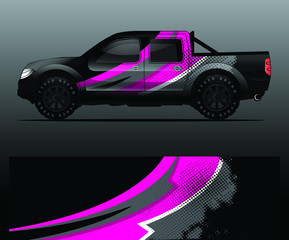 Truck car decal graphic wrap vector, abstract background