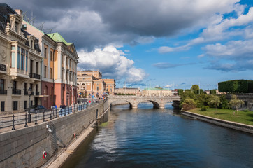 Fototapeta na wymiar Stokholm sunny cityview in august 2018