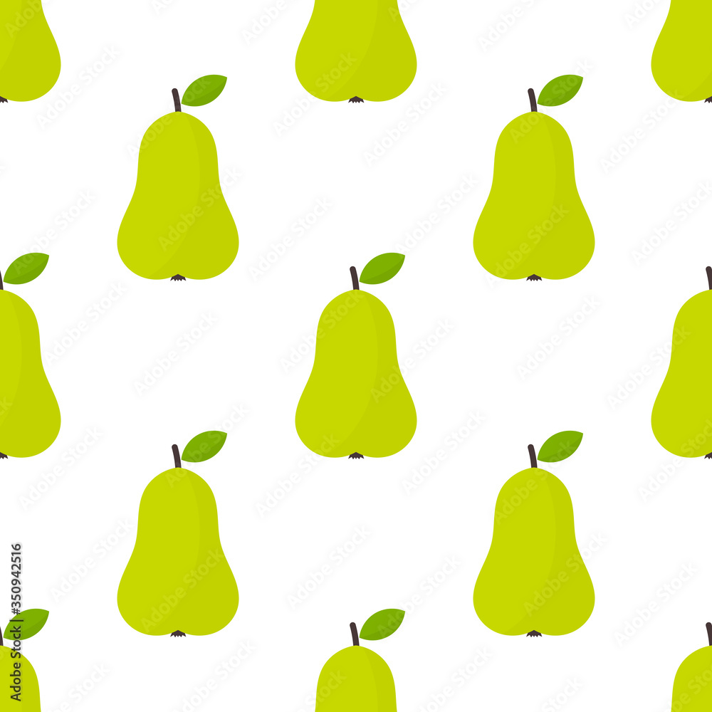 Canvas Prints pear fruit green seamless pattern.
