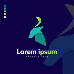 Simple deer logo template illustration design