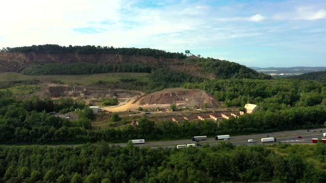 Aerial view of excavations in rular area of Rinteln, Germany	
