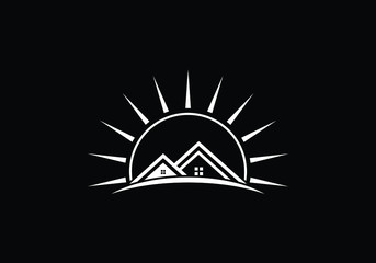 Real estate vector logo design, Building logo design, Real estate vector logo template, Logo for a property, Abstract home logo