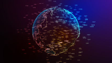 Concept of Network, internet communication. 3d illustration.