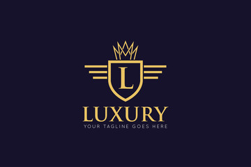 initial letter l crown logo and icon vector illustration design template