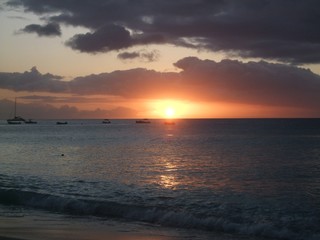 sunset over sea