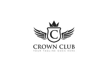 Obraz premium initial letter c crown logo and icon vector illustration design template
