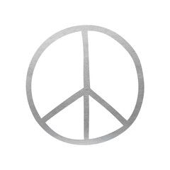 Silver Peace Symbol - Vector Decoration