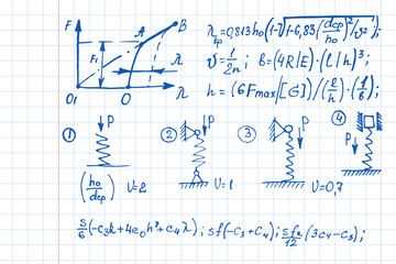 background, blue, calculate, cell, chemistry, classroom, college, diagram, doodle, drawing, education, equation, experiment, formula, graph paper, handwriting, illustration, knowledge, learning, math,