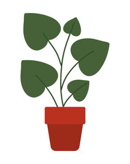 Isolated plant inside pot vector design