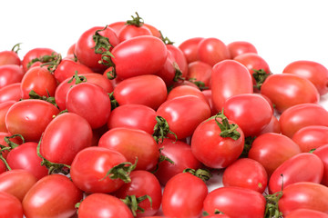 Cherry tomatoes on white background