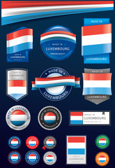 Made in LUXEMBOURG Seal Collection, LUXEMBOURGISH National Flag (Vector Art)
