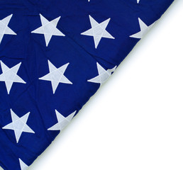 Blue Part of American Flag with Stars on White Background