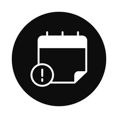 calendar with exclamation mark icon, block style