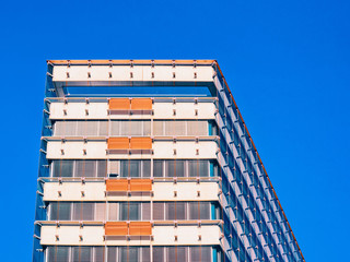 Part of Modern residential apartment flat building exterior Salzburg reflex new