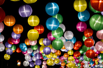 colorful lantern hanging up