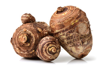 Taro on white background