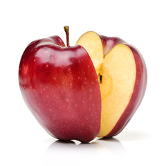 Red apples isolated on white background