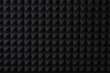 Pattern of professional black foam in a music audio studio