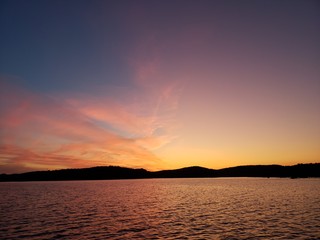 sunset over lake in Muskoka 
