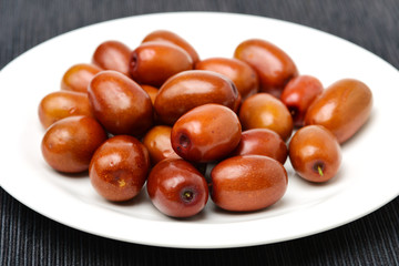 jujube or chinese date on white background