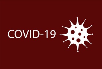Coronavirus COVID-19 symbol on a red background. Global pandemic alert. Vector icon