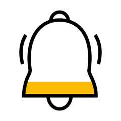 alarm bell icon, half color half line style