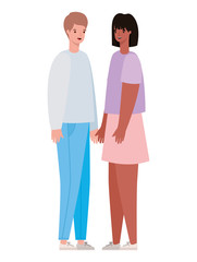 Woman and man avatar vector design