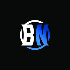 Initial Letter BN Circle Logo Design