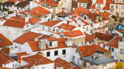 Fototapeta na wymiar Lisbon Alfama red rooftops