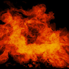 Abstract of flames, burning heat, dancing fire, forming in wave flow. energy waves and simulated inferno, flames. 3D rendering	