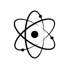 Atom or proton nucleus. Vector isolated icon element. Biology science background. Science technology concept. Molecular vector icon or sign.