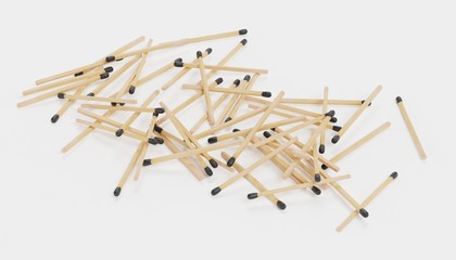 Realistic 3D Render of Matches Pile