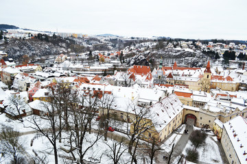 Fototapeta na wymiar aerial view of the city Krumlov