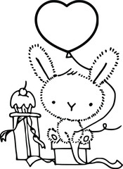 rabbit happy birthday card