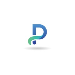 p letter with wave logo design template